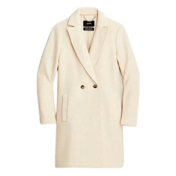 J.Crew Daphne Topcoat in Italian Boiled Wool in Cream Color Size 12 - Picture 10 of 12